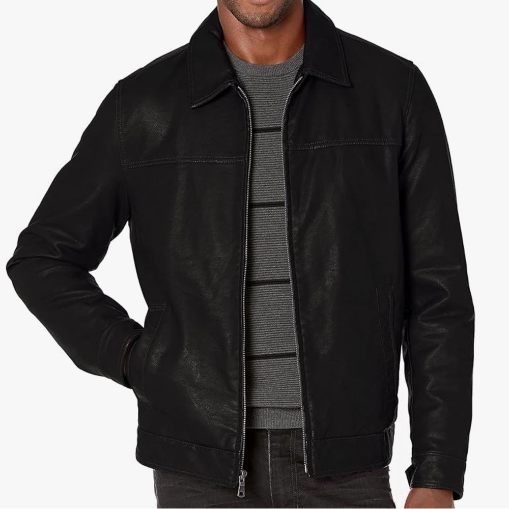 Tommy Hilfiger men’s leather look jacket coat size large
